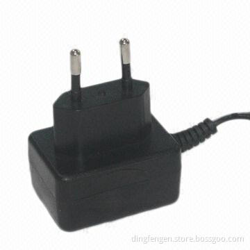 EU plug AC adapter, 6W series, GS/TUV/CE approved